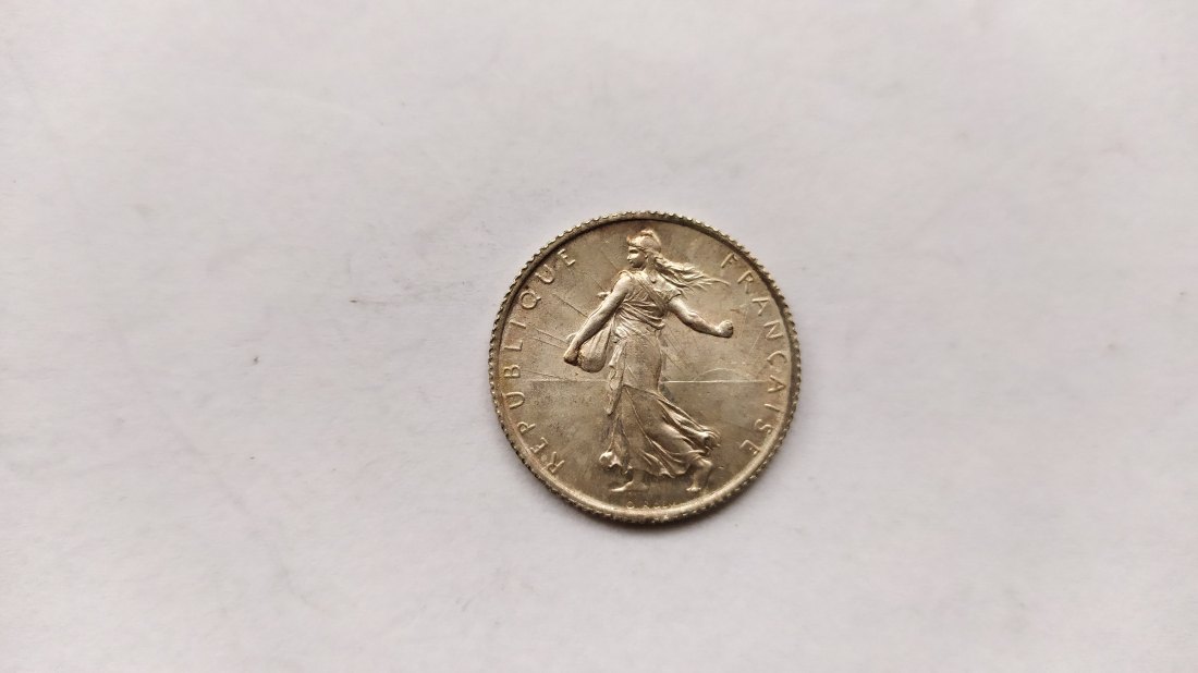 France.1 Franc 1915.Silver 835.UNC