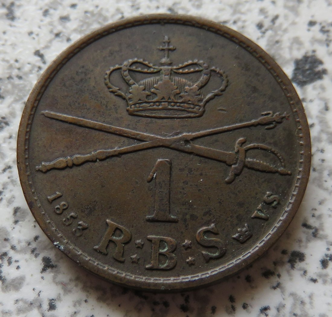  Dänemark 1 Rigsbankskilling 1853   