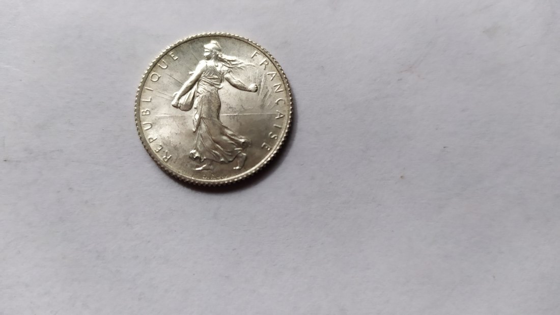 France.1 Franc 1918.Silver 835.UNC