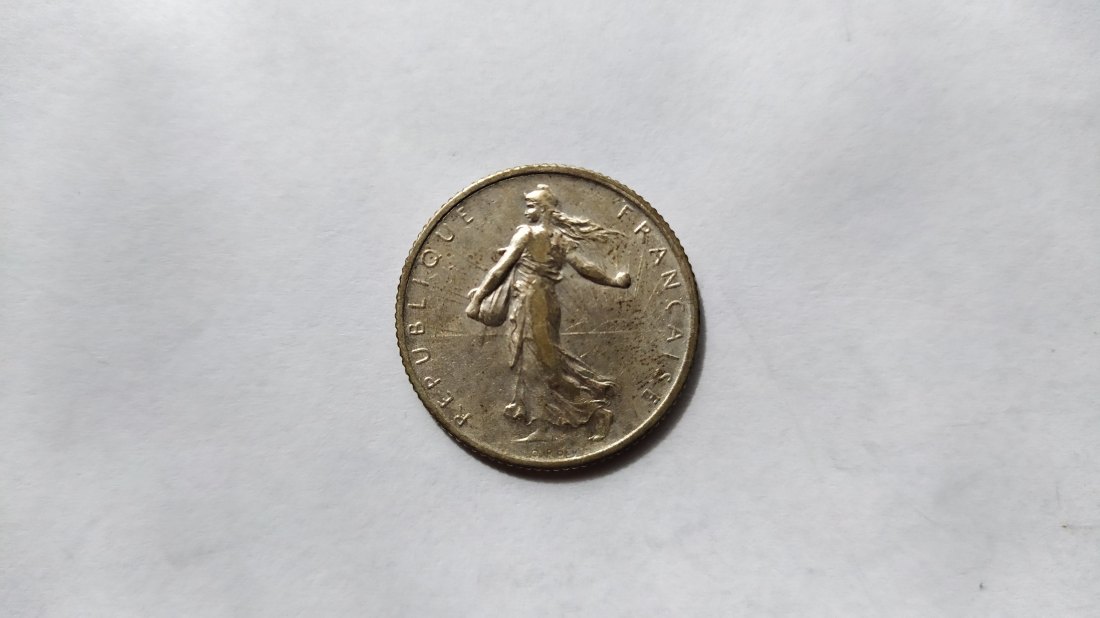 France.1Franc 1912.Silver 835.