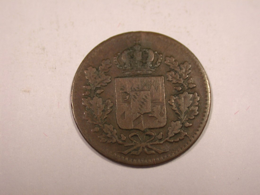  J02  Bayern  1 Pfennig 1847 in ss  R  Originalbilder   