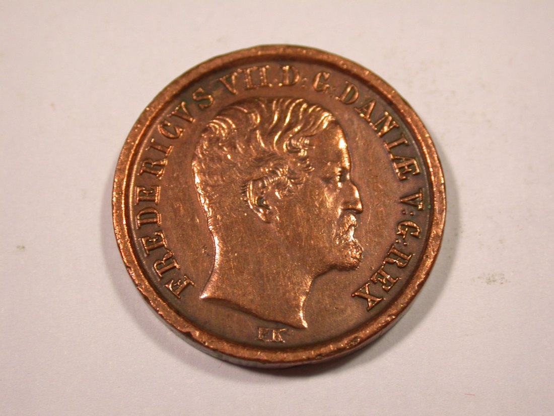  J02  Dänemark  1 Rigsbank Skilling 1853 in s/ss  Originalbilder   