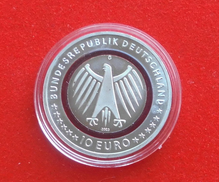  10 Euro 2023 G BRD Gedenkmünze Feuerwehr mit Polymerring UNC verkapselt rar !   