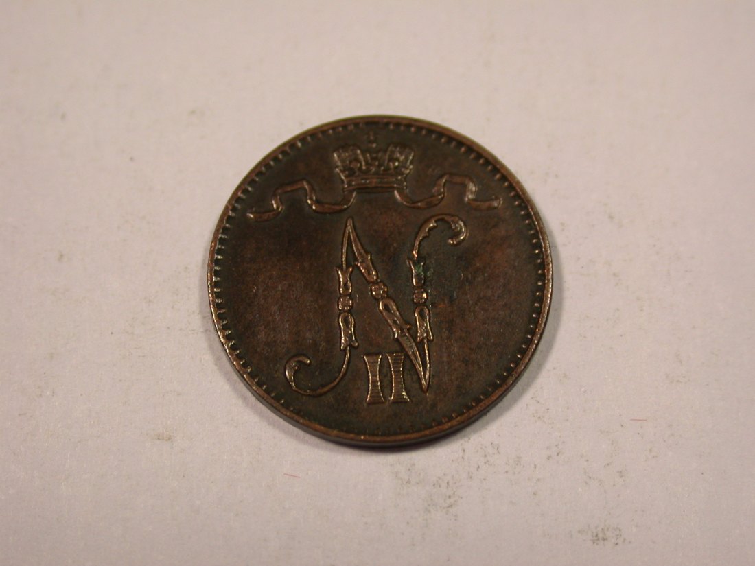  J02  Finnland unter Russland  1 Penni 1909 in vz+   Originalbilder   