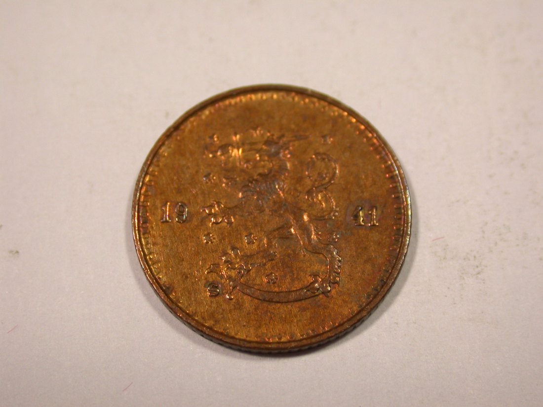  J02  Finnland  25 Penniä  1941 in vz    Originalbilder   
