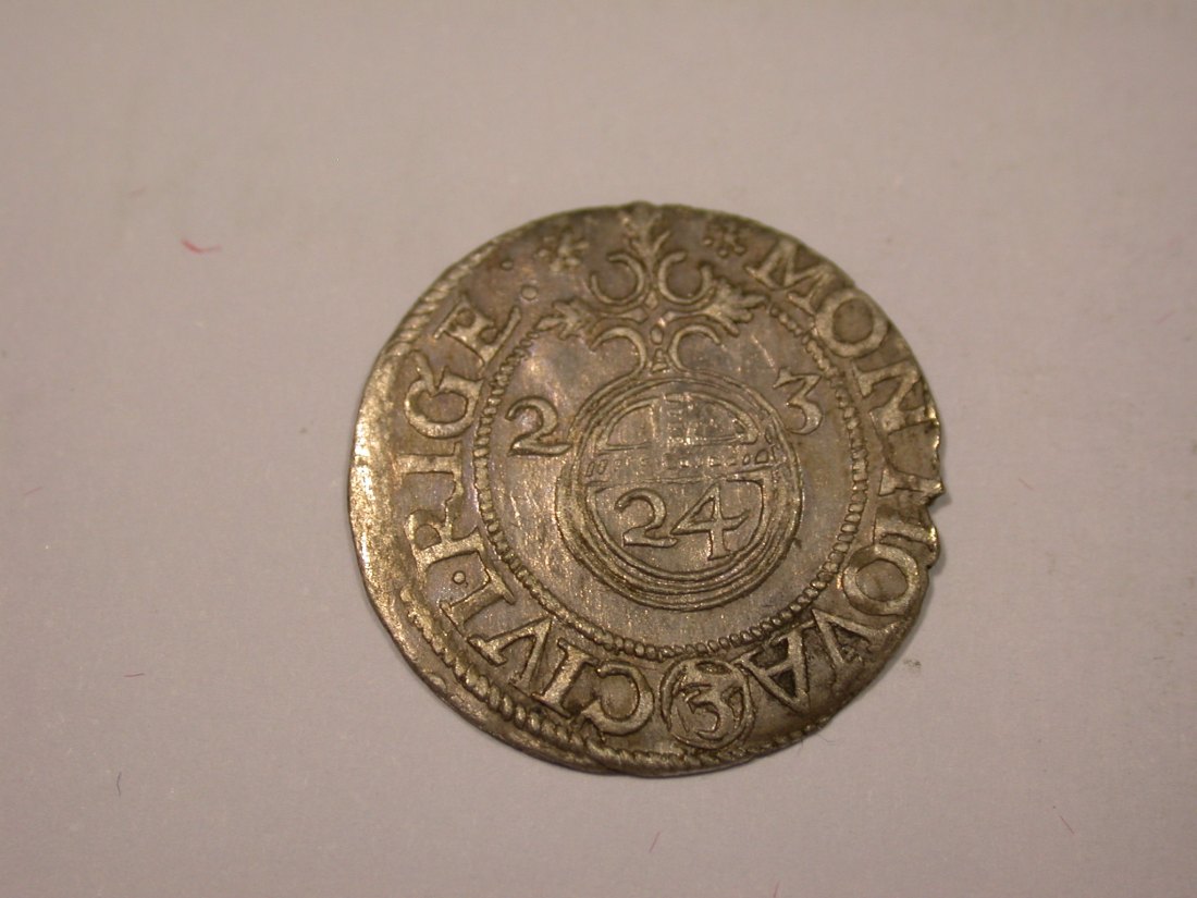 J02 Schweden Groschen Riga 1623 Gustav Adolph in vz !! Schrötlingsf. am Rand Originalbilder