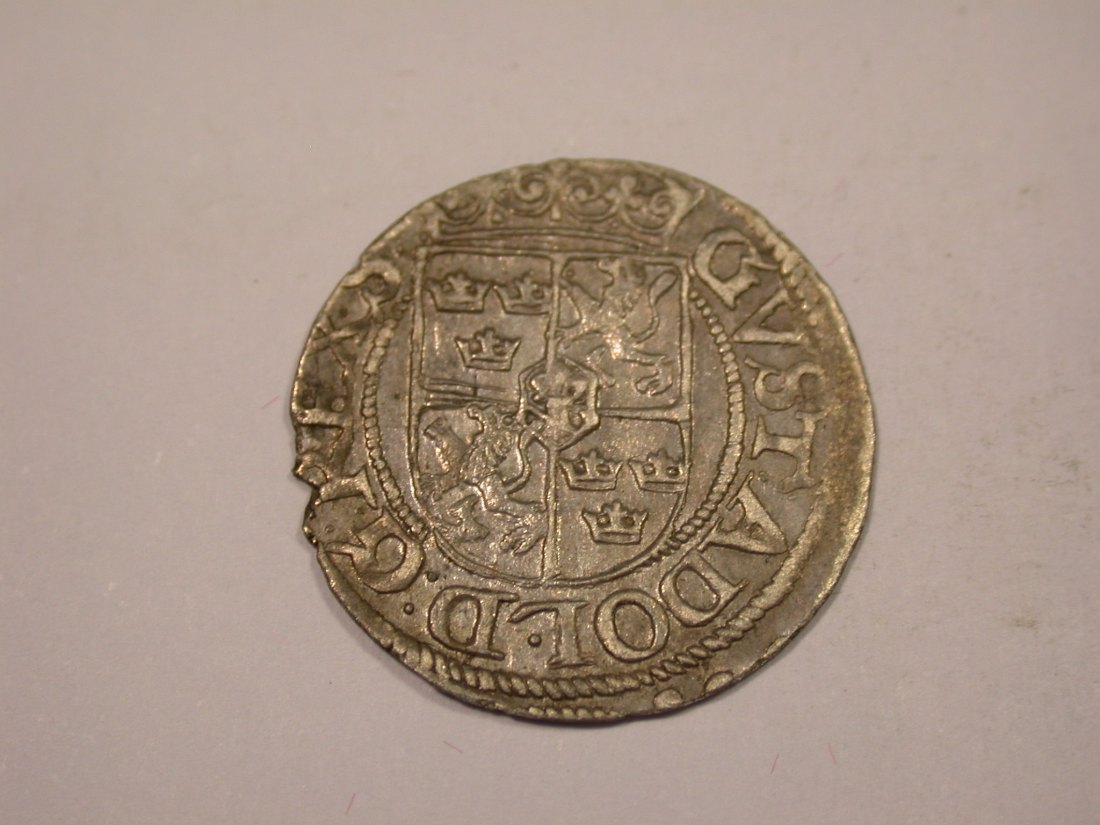  J02  Schweden  Groschen Riga 1623 Gustav Adolph  in vz !! Schrötlingsf. am Rand  Originalbilder   