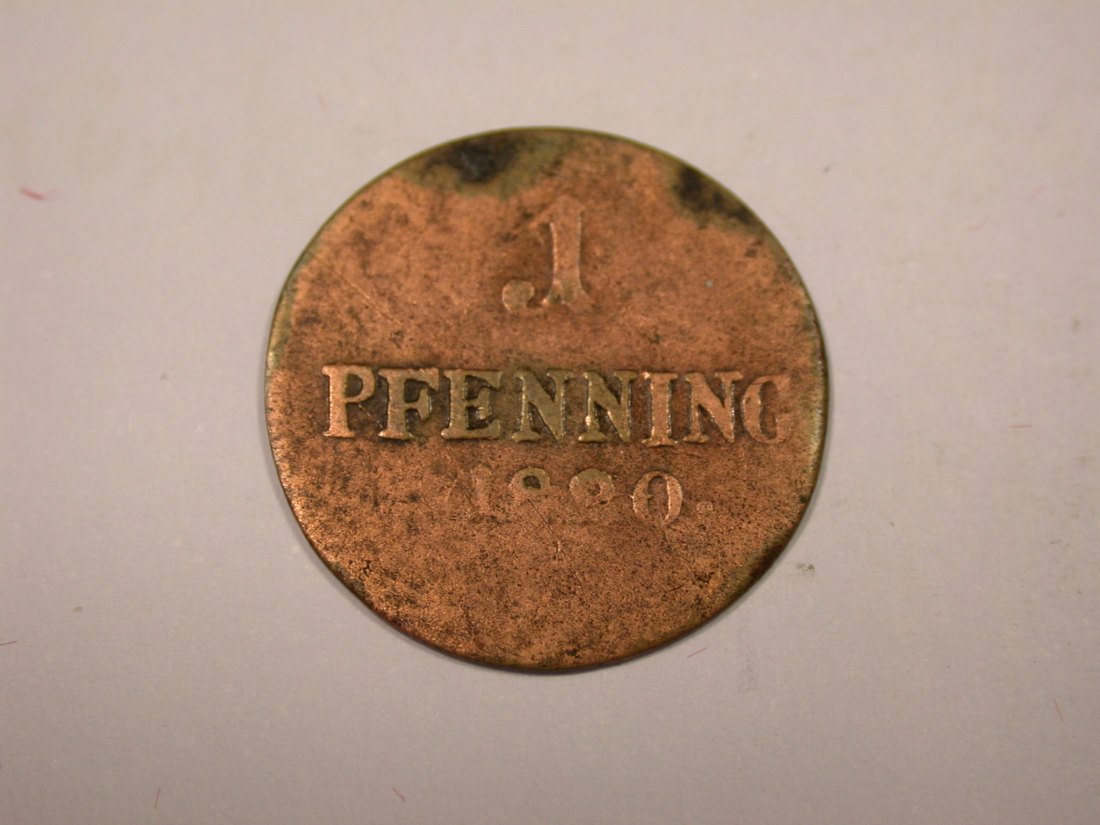 J02 Bayern 1 Pfennig 1820 Belegstück R Originalbilder