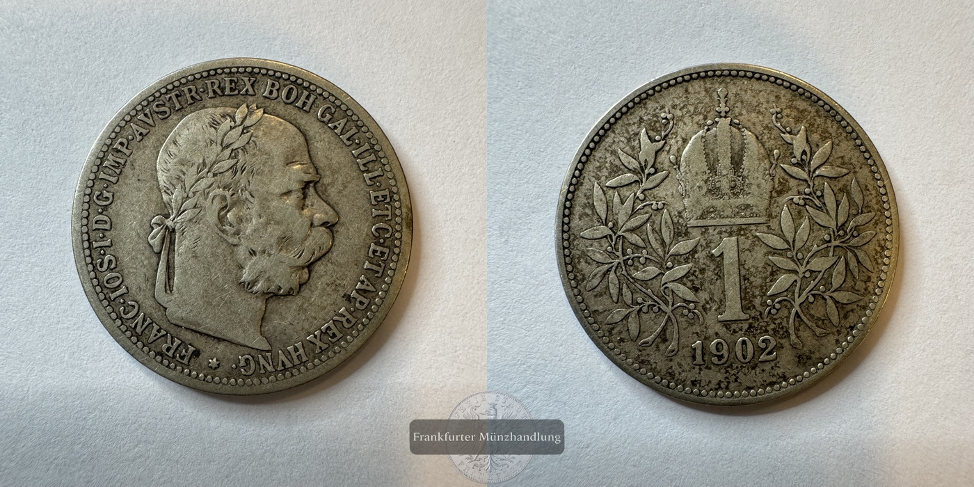  Österreich, 1 Krone 1893 Franz Joseph I. FM-Frankfurt KM#2804 Feinsilber: 4,01g   