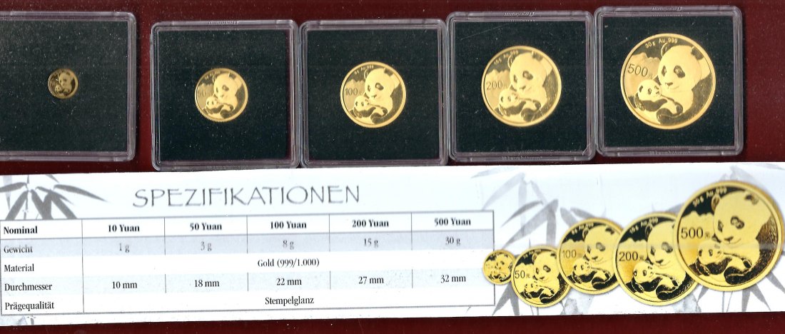  China Goldset 2019 30+15+8++3+1 Gramm Feingold Goldankauf Koblenz Frank Maurer AJ698   