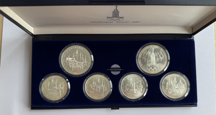  Russland  Münzsatz  Olympia 1980   FM-Frankfurt  Feingewicht: 119,9g  Silber   