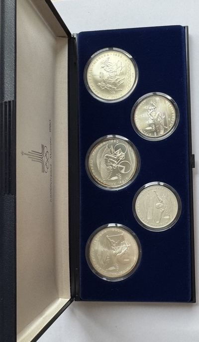  Russland  Münzsatz  Olympia 1980   FM-Frankfurt  Feingewicht: 123,25g  Silber   