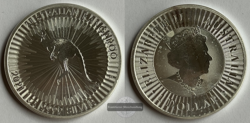  Australien  1 Dollar Australisches Kangaroo  2021  FM-Frankfurt  Feingewicht: 31,1g   