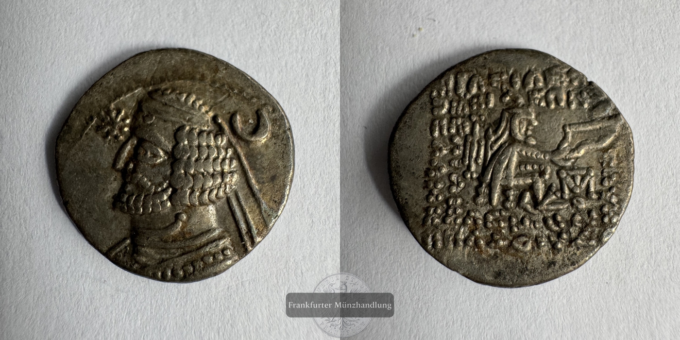  Perserreich / Drachm 57 v.Chr. - 38 v.Chr. Orodes II FM-Frankfurt Silberraugewicht: 3,47g   