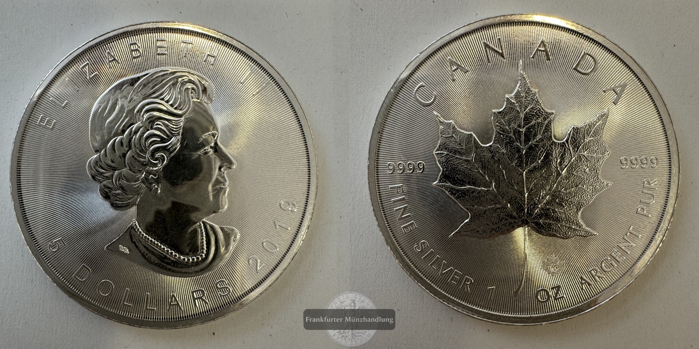  Kanada 5 Dollar  2019  Maple Leaf FM-Frankfurt KM#625 Feinsilber: 31g   
