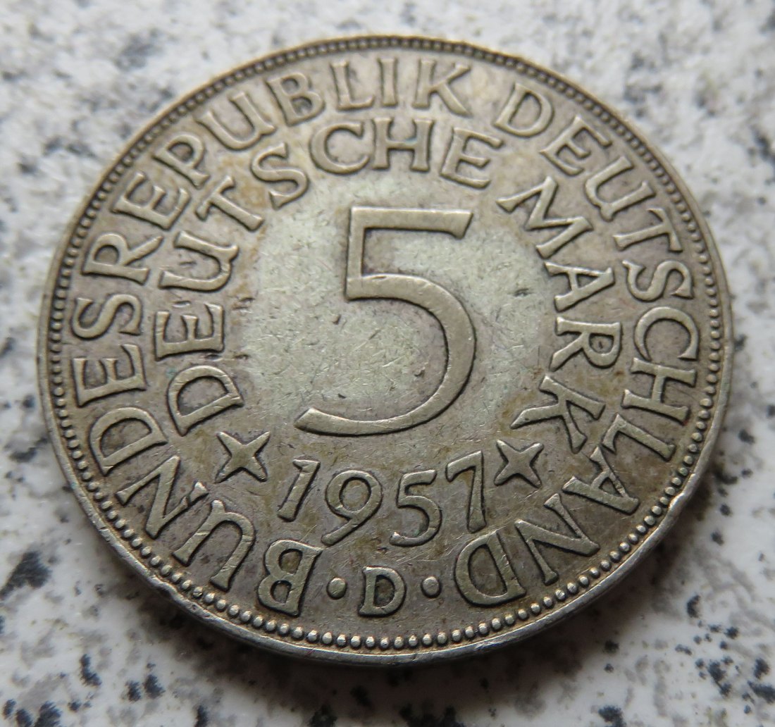  BRD 5 DM 1957 D (Heiermann)   
