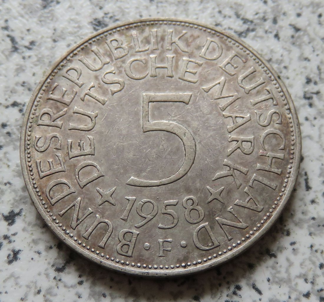  BRD 5 DM 1958 F (Heiermann)   