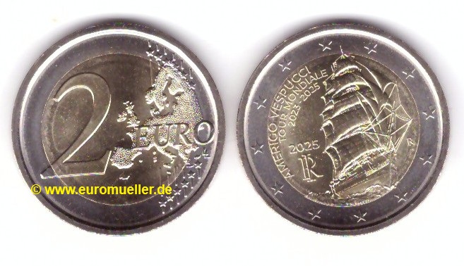 Italien 2 Euro Gedenkmünze 2025...Amerigo Vespucci   