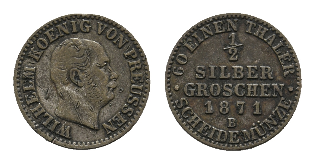  Altdeutschland; Preussen; Kleinmünze 1871   