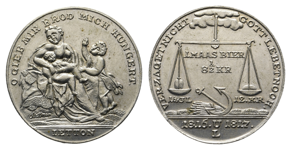  Medaille; Hungermedaille; versilberte Bronze; 12,45 g; Ø 33,53 mm   
