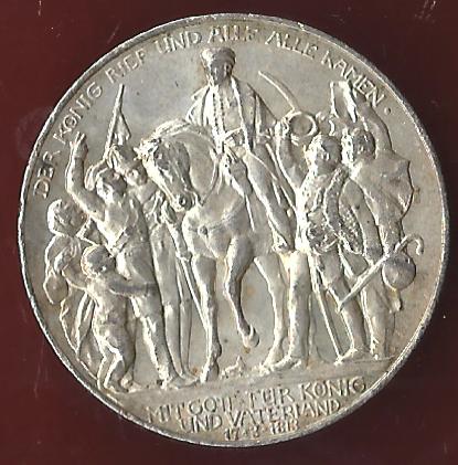  Preussen 3 Mark Befreiungskriege 1913 Münzankauf Koblenz Frank Maurer AK 2   