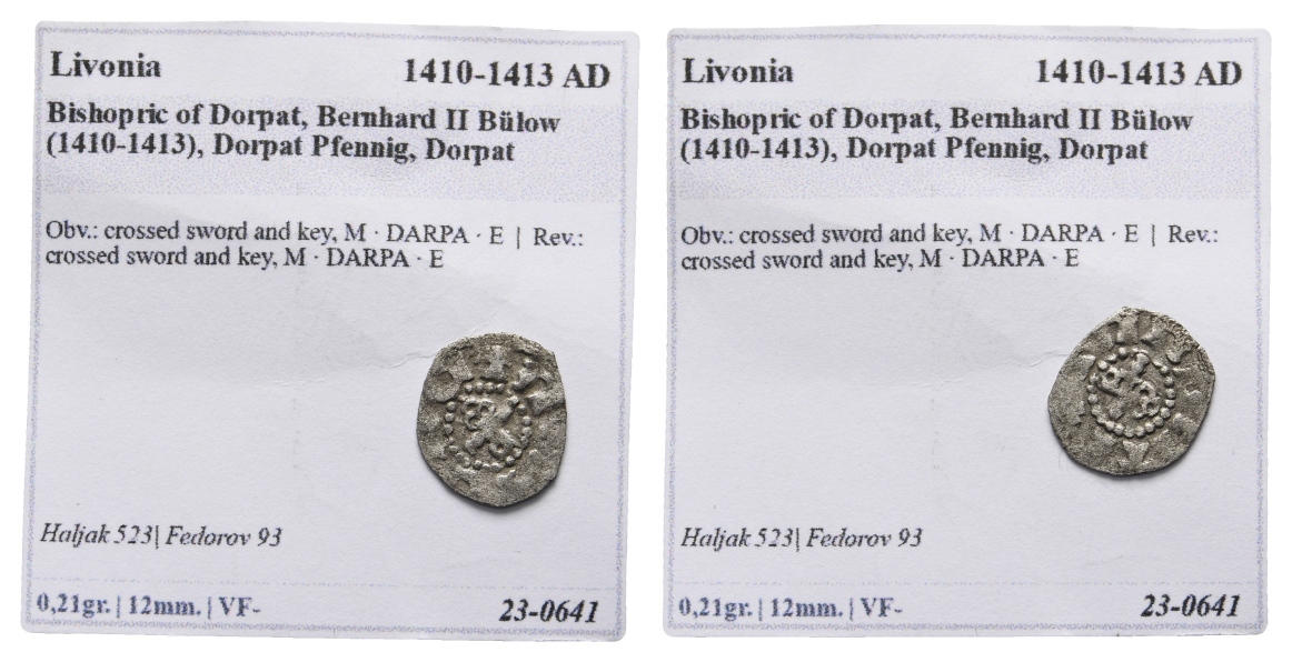  Mittelalter; Livonia 'Dorpat' Pfennig   