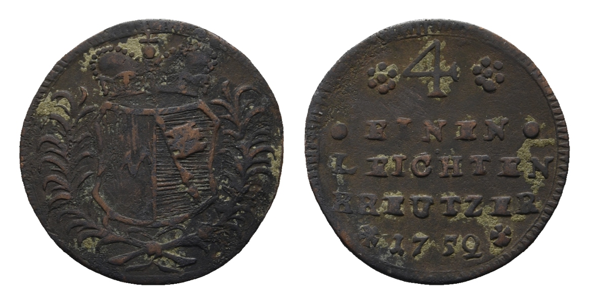  Altdeutschland; Würzburg; Kleinmünze 1752   