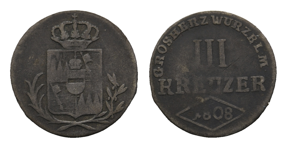  Altdeutschland; Würzburg; Kleinmünze 1808   