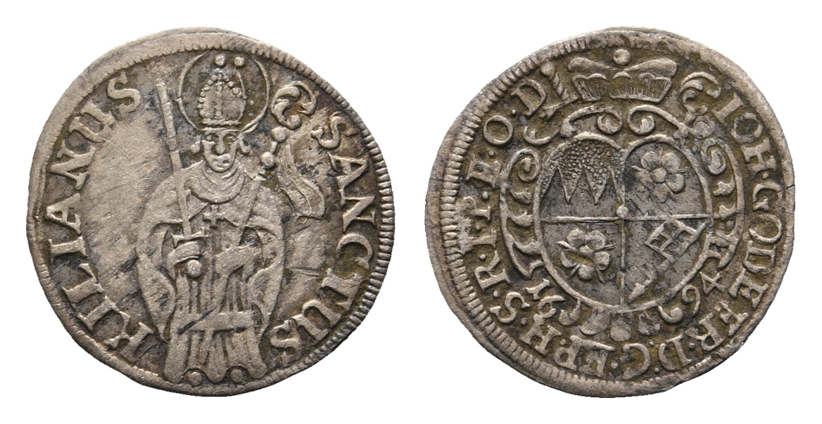  Altdeutschland; Würzburg; Kleinmünze 1694   