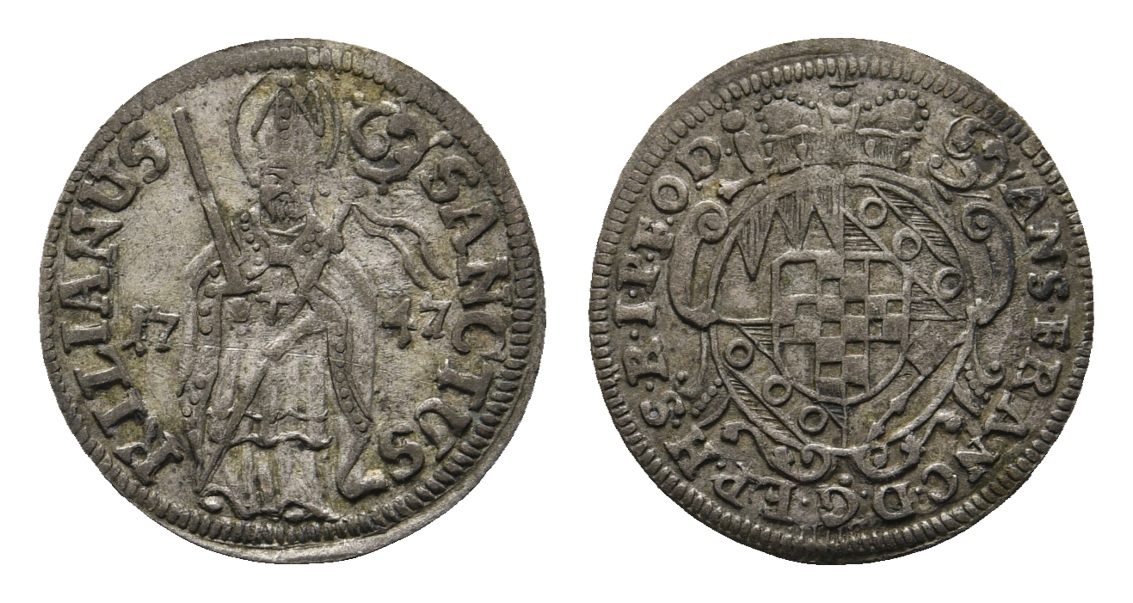  Altdeutschland; Würzburg; Kleinmünze 1747   