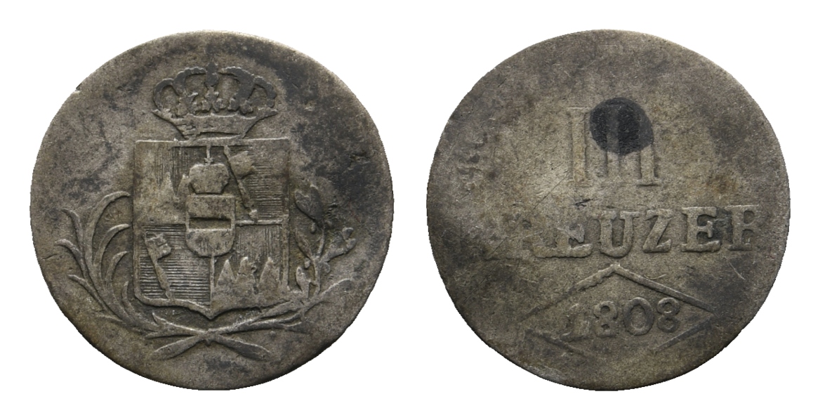  Altdeutschland; Würzburg; Kleinmünze 1808   