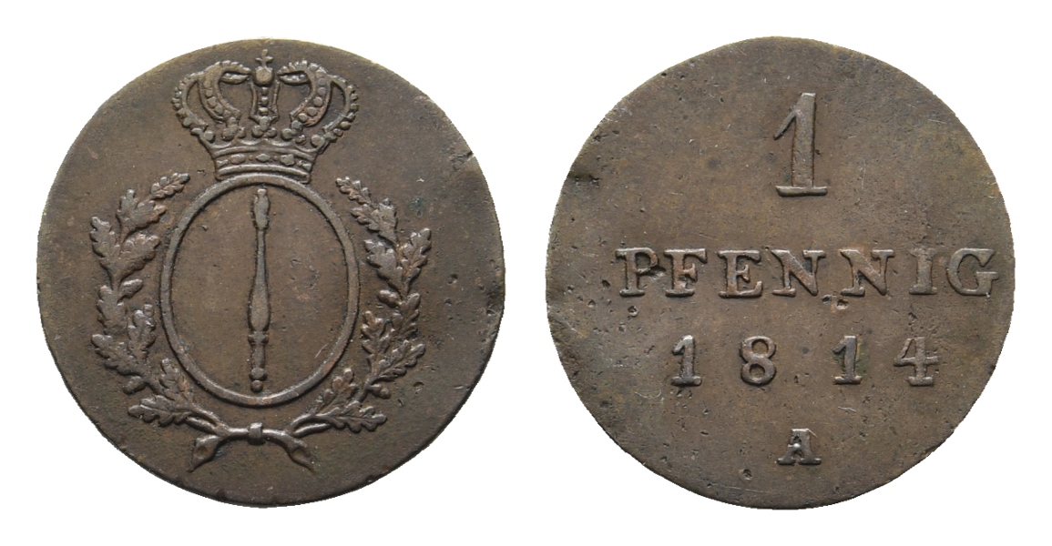  Altdeutschland; Kleinmünze 1814   