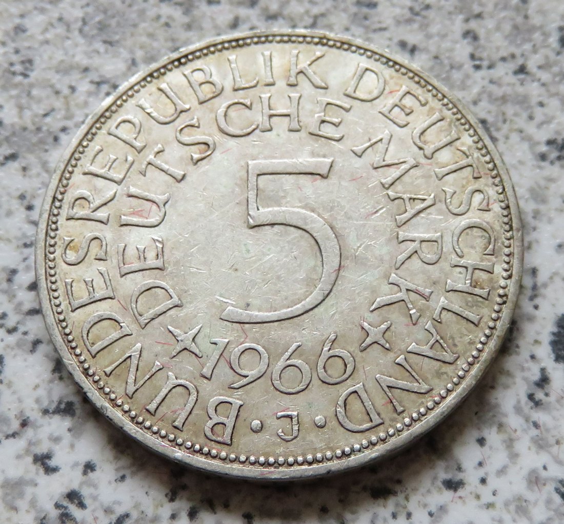  BRD 5 DM 1966 J (Heiermann oder Silberadler)   