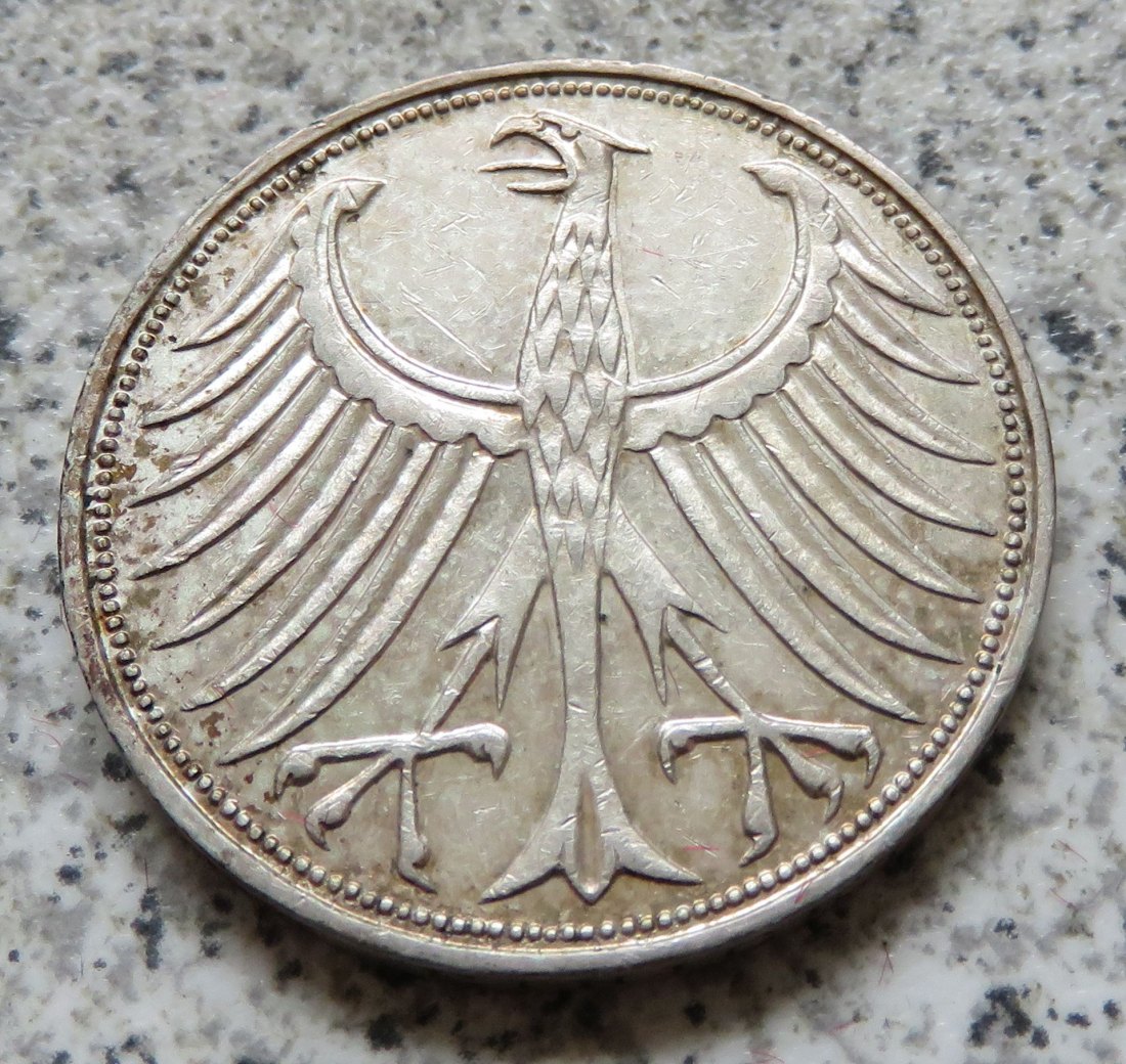  BRD 5 DM 1966 J (Heiermann oder Silberadler)   
