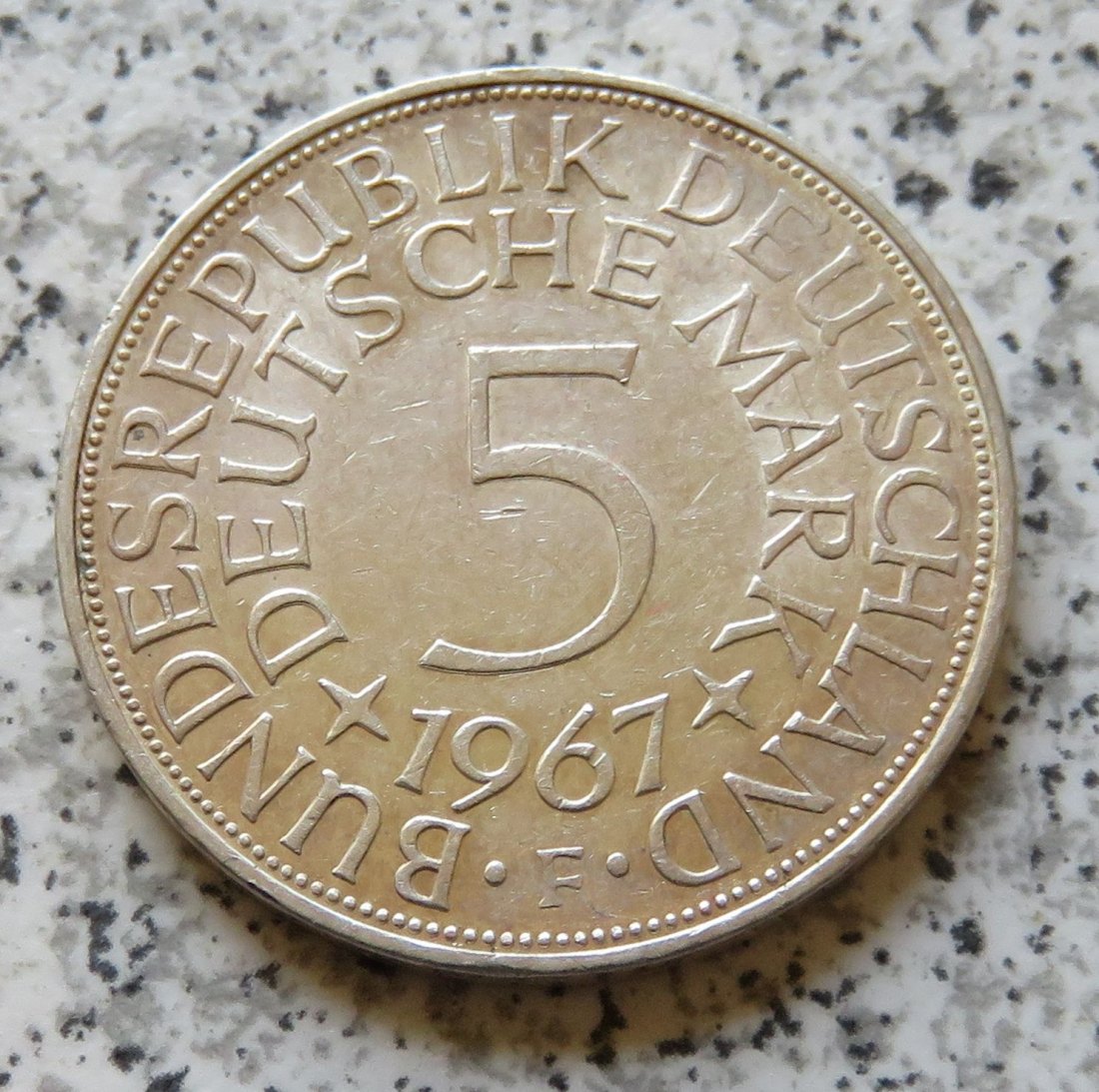  BRD 5 DM 1967 F (Heiermann oder Silberadler)   