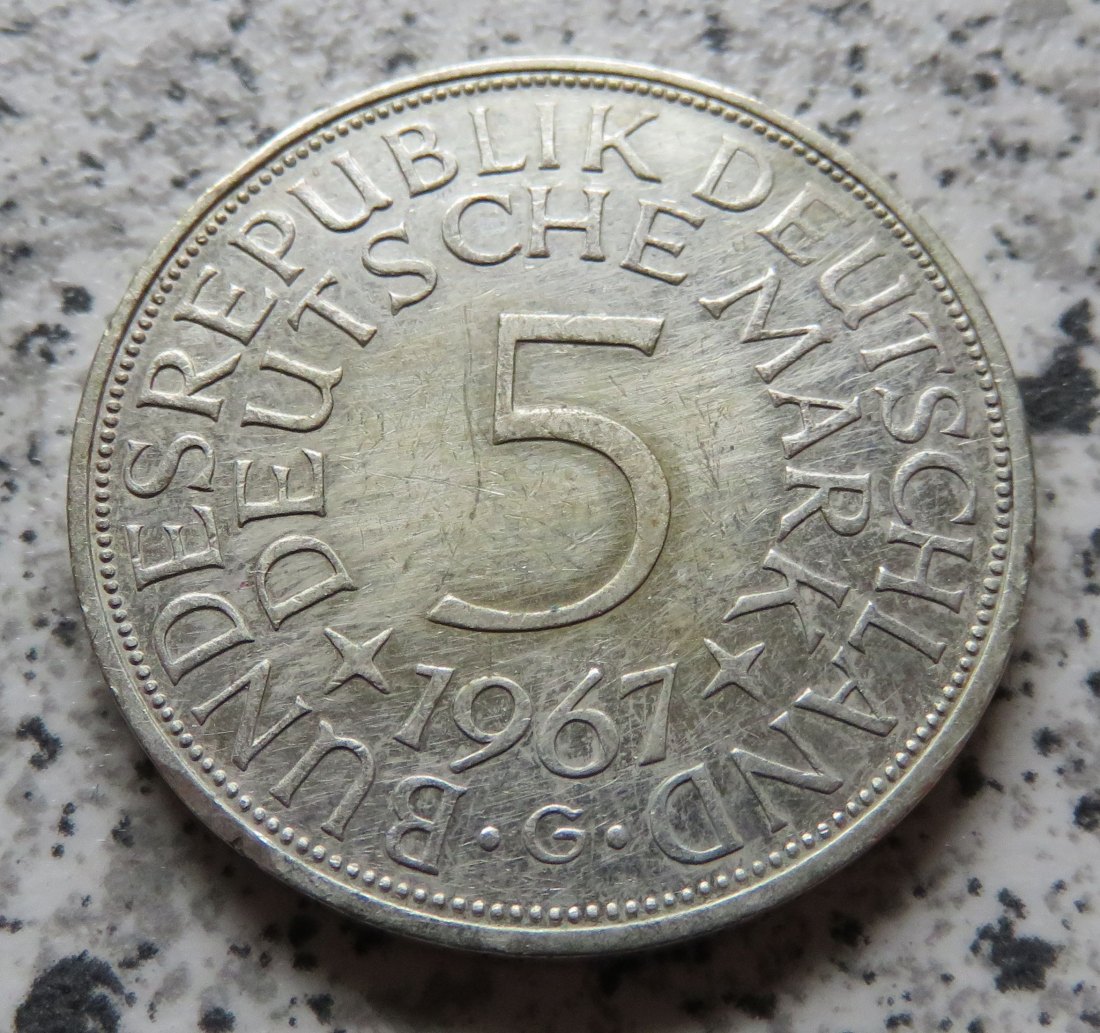  BRD 5 DM 1967 G (Heiermann oder Silberadler)   