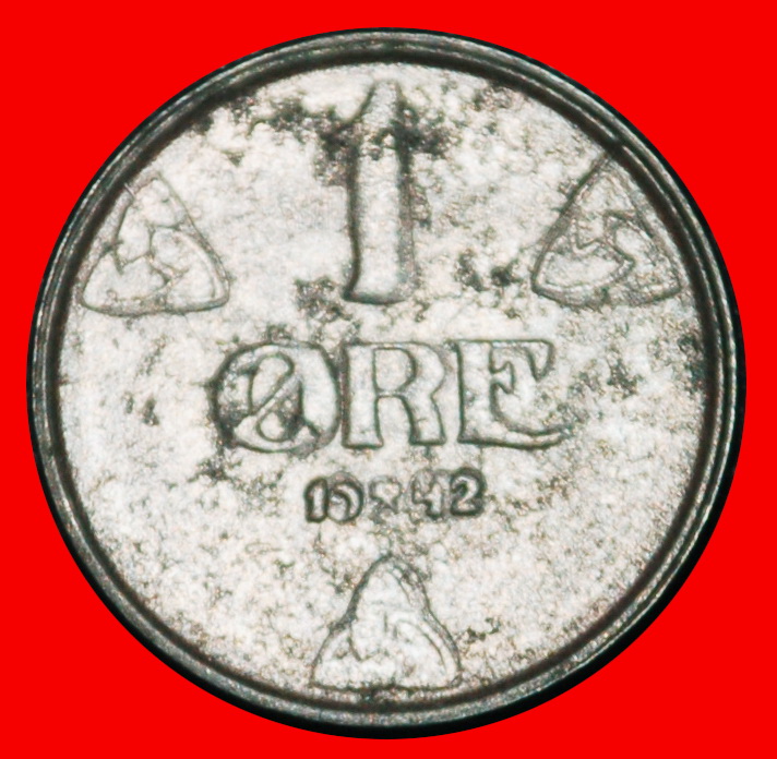  Ⰶ GERMANY (1941-1945): NORWAY ★ 1 ORE 1942! WARTIME (1939-1945)★ LOW START ★ NO RESERVE!   