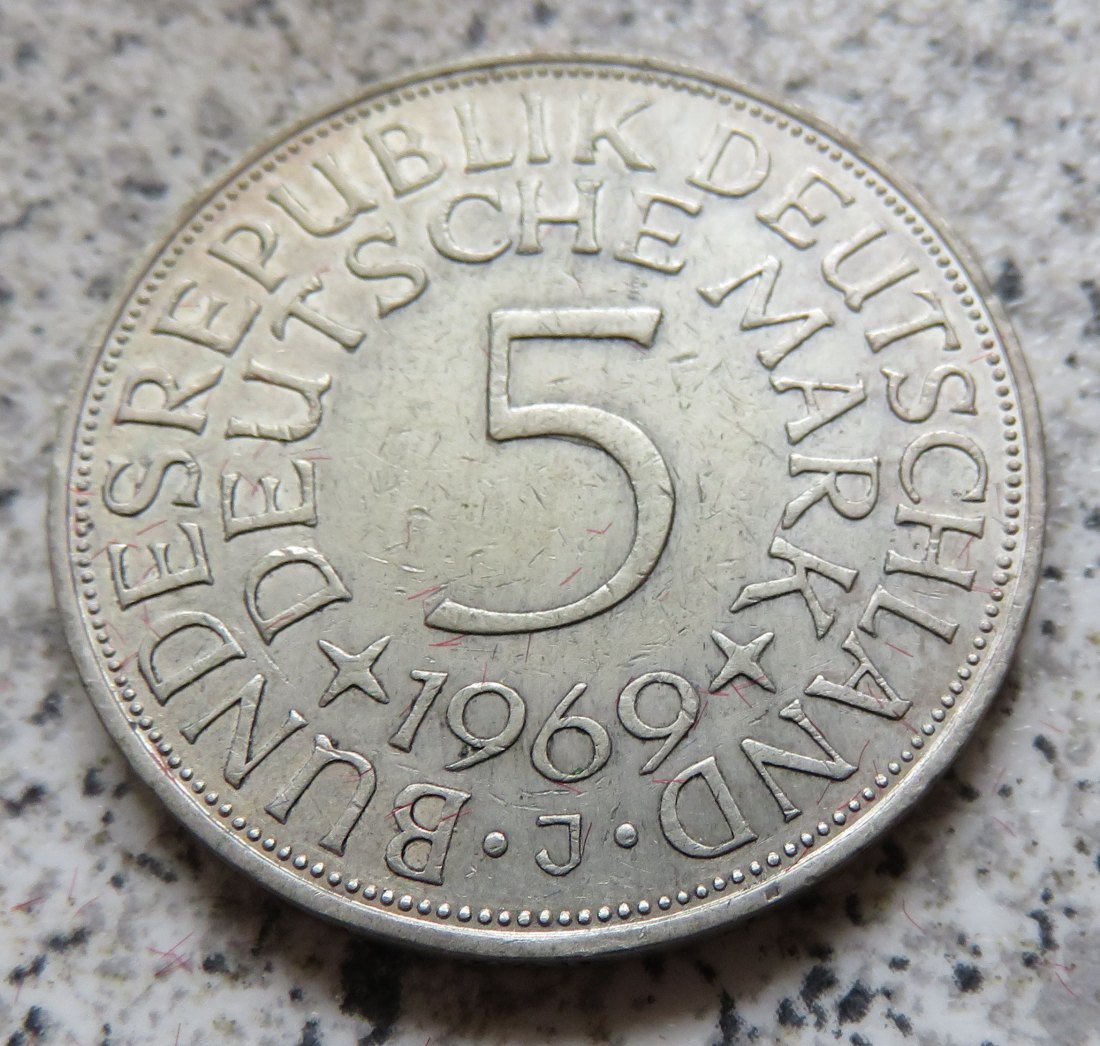  BRD 5 DM 1969 J (Heiermann oder Silberadler)   