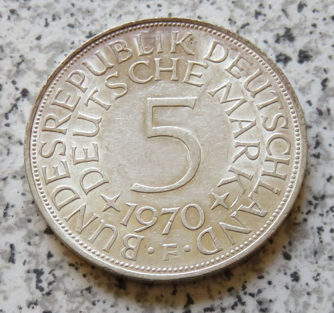  BRD 5 DM 1970 F (Heiermann oder Silberadler)   