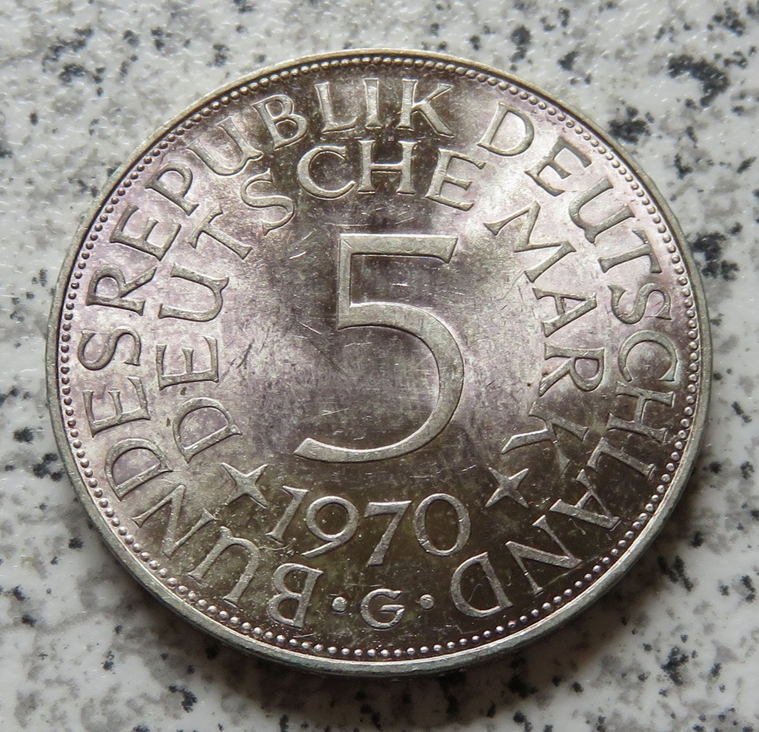 BRD 5 DM 1970 G (Heiermann oder Silberadler)   