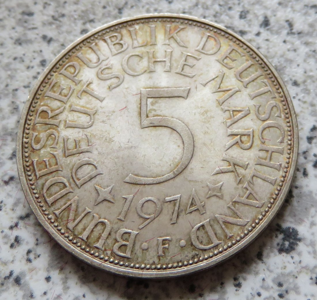  BRD 5 DM 1974 F (Heiermann oder Silberadler)   