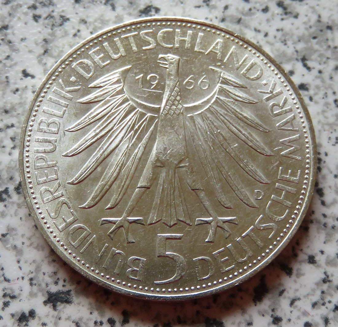  BRD 5 DM 1966 D Leibniz   