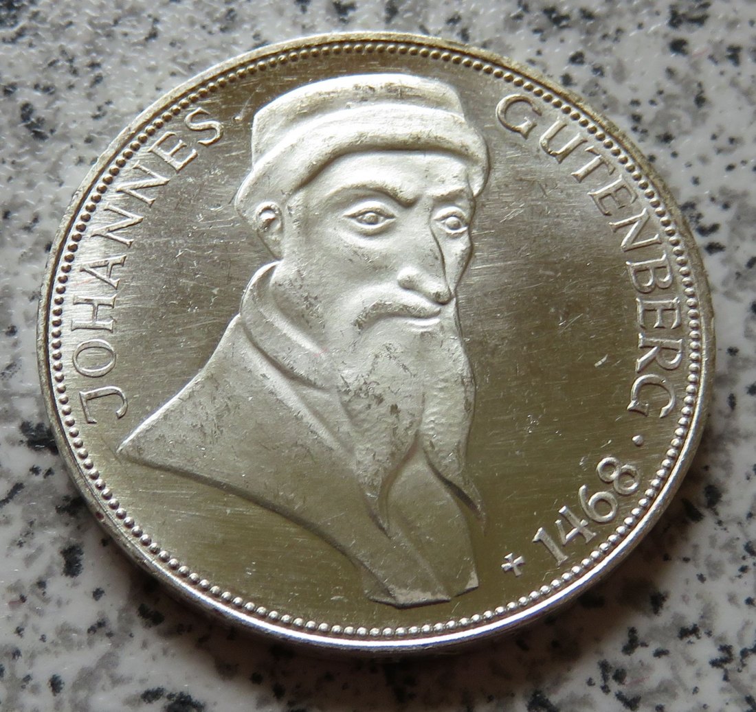  BRD 5 DM 1968 G Gutenberg   