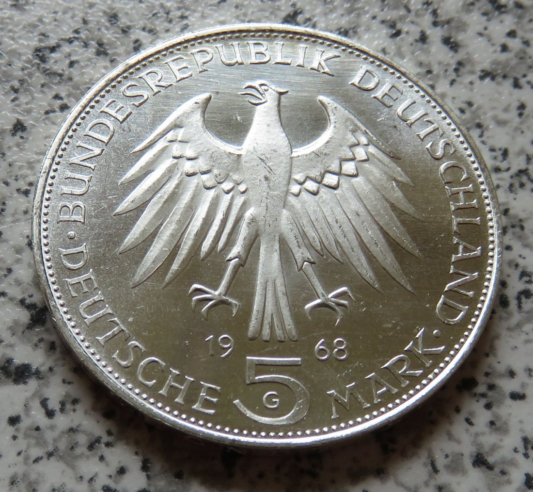  BRD 5 DM 1968 G Gutenberg   