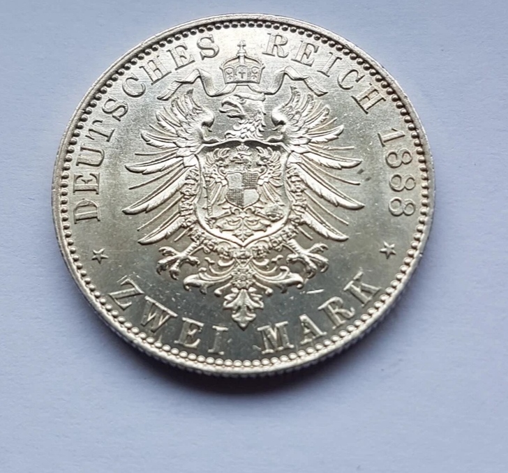 2 MARK Preußen 1888 JÄGER 97 VZ   