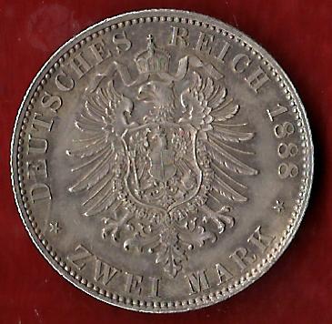  Preussen 2 Mark Friedrich III 1888 Münzankauf Koblenz Frank Maurer AK 11   