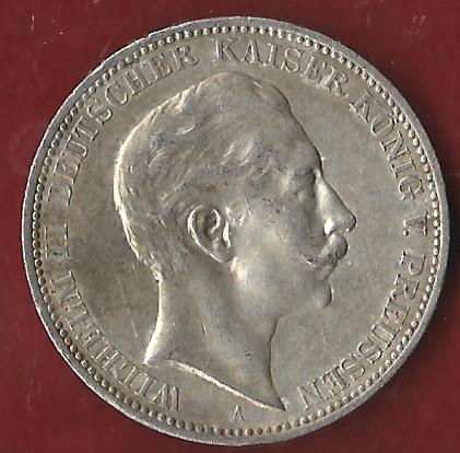  Preussen 3 Mark Wilhelm II 1912 Münzankauf Koblenz Frank Maurer AK 14   