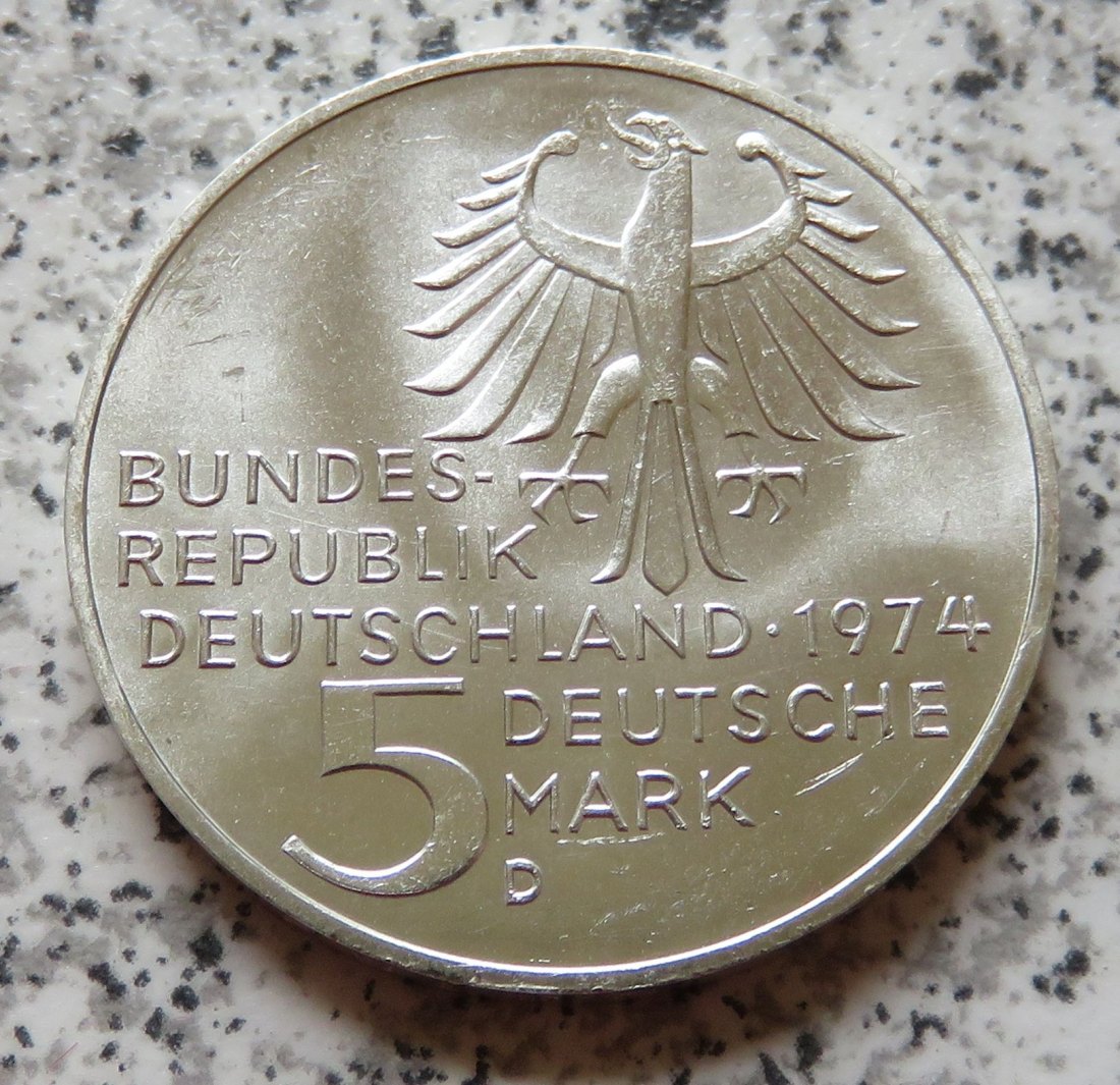  BRD 5 DM 1974 F 25 Jahre Grundgesetz   
