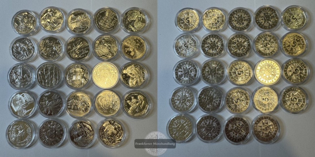 Österreich 20x5 Euro 2002-2018 FM-Frankfurt Feinsilber ges.: 191,54g   
