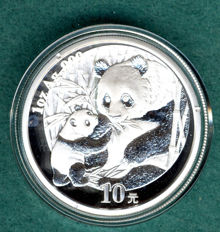  China, 10 Yuan 2005, Panda, 1 oz. Silber   